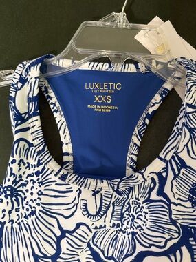Lilly Pulitzer Blue and White Floral One-Piece active dress.
